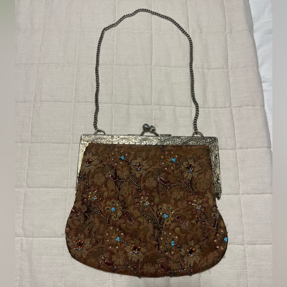 Vintage Floral Brown Handbag